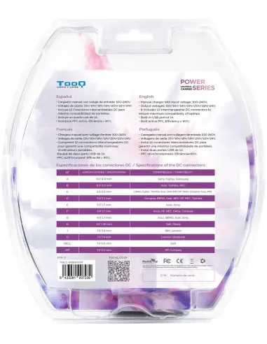 TooQ TQLC-90BS02M Cargador Universal 90W Negro