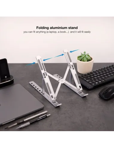 TooQ TQLRS0035-AL Soporte para Portátil Hasta 15" Máx. 5 Kg Gris