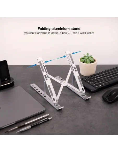 TooQ TQLRS0035-AL Soporte para Portátil Hasta 15" Máx. 5 Kg Gris