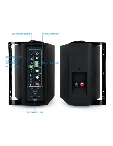 TooQ TQOWS-01B Altavoces 2.0 Pared Pizarra 2x30W Negro