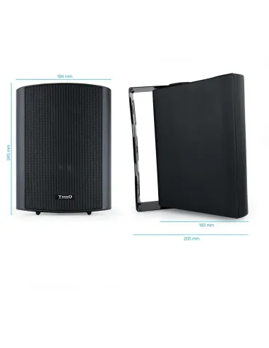 TooQ TQOWS-01B Altavoces 2.0 Pared Pizarra 2x30W Negro
