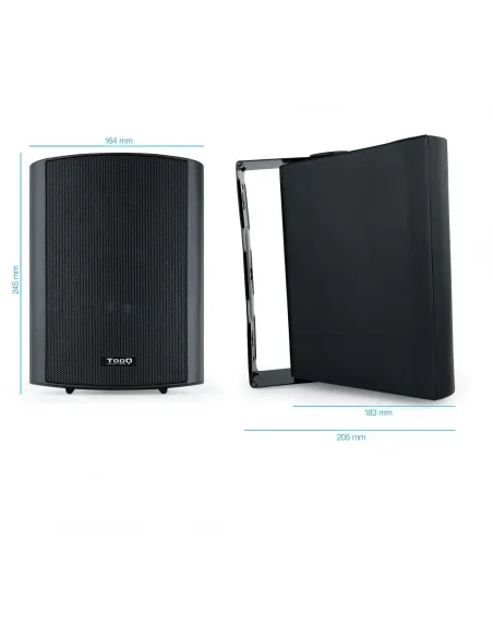 TooQ TQOWS-01B Altavoces 2.0 Pared Pizarra 2x30W Negro