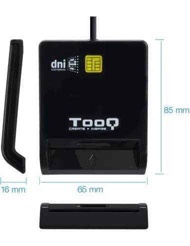 TooQ TQR-211B Lector de DNIe USB-C Negro