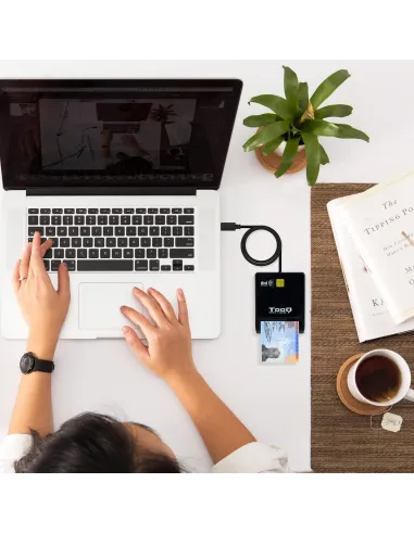 TooQ TQR-211B Lector de DNIe USB-C Negro