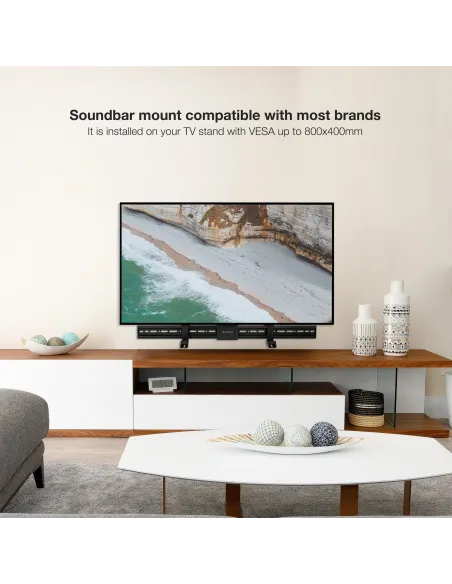 TooQ TQSBM-01 Soporte Barra Sonido para TV Multi-Instalación Máx. 15 Kg Negra