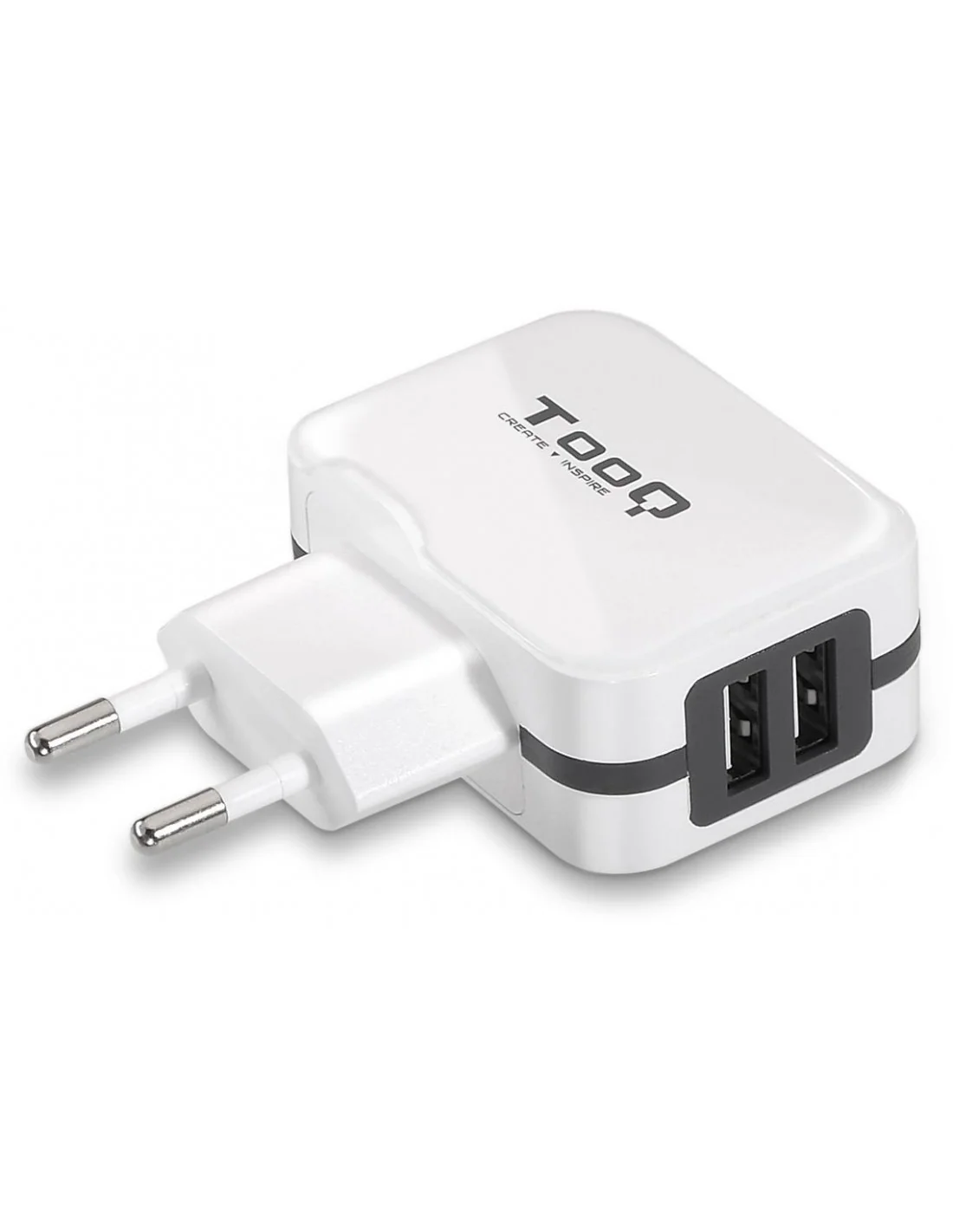 TooQ TQWC-1S02WT Cargador de Pared 17 W x2 USB-A 2.0 Blanco