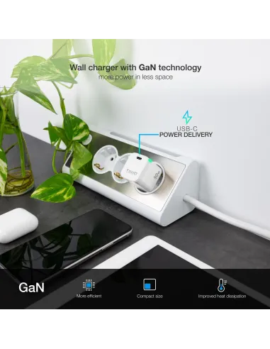 TooQ TQWC-GANPD30WT Cargador de Pared 30W USB-C Blanco
