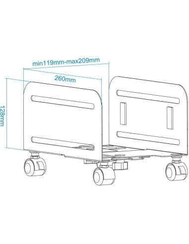 TooQ UMCS0004-B Soporte para CPU con Ruedas Máx. 10 Kg Negro