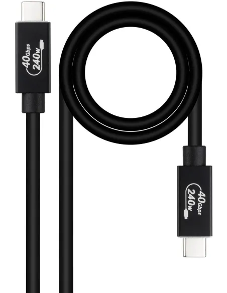 Nanocable 10.01.5001 Cable USB-C/USB-C USB 4.0 Gen 3x2 1m Negro
