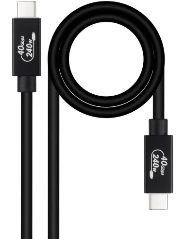 Nanocable 10.01.5002 Cable USB-C/USB-C USB 4.0 Gen 3x2 1.8 m Negro