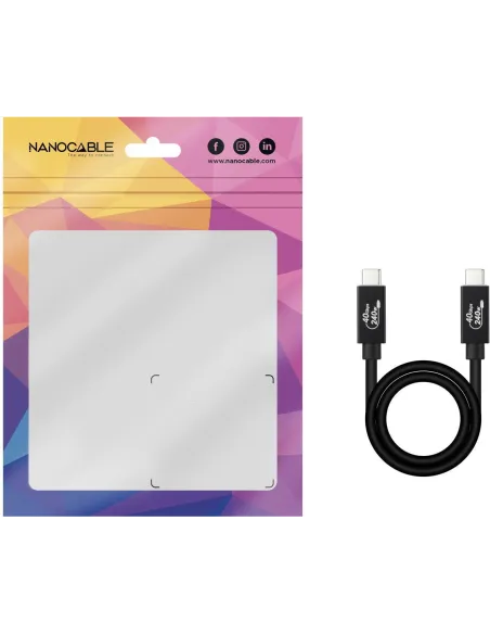 Nanocable 10.01.5002 Cable USB-C/USB-C USB 4.0 Gen 3x2 1.8 m Negro