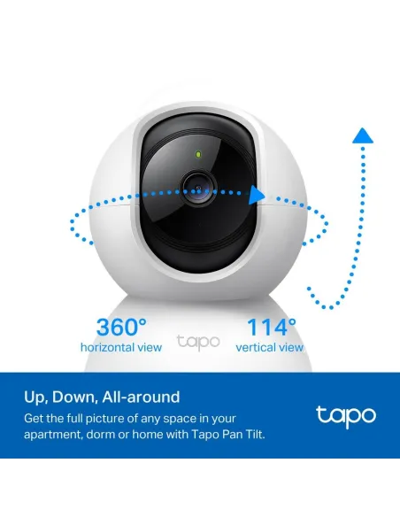 TP-Link Tapo C200 Cámara de Vigilancia 360º Wifi con Visión Nocturna y Sensor de Movimiento Blanca