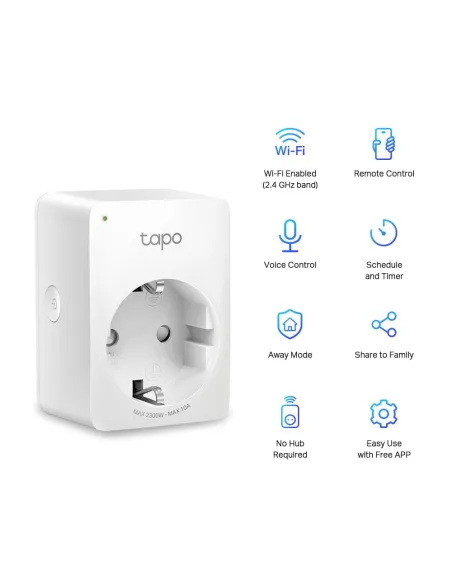 TP-Link Tapo P100 Enchufe Inteligente 2300 W Mini Smart Wifi/Bluetooth Blanco