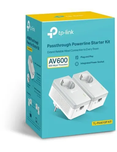 TP-Link TL-PA4010P KIT PLC Powerline Red Eléctrica AV600 Enchufe Integrado 2 Unidades