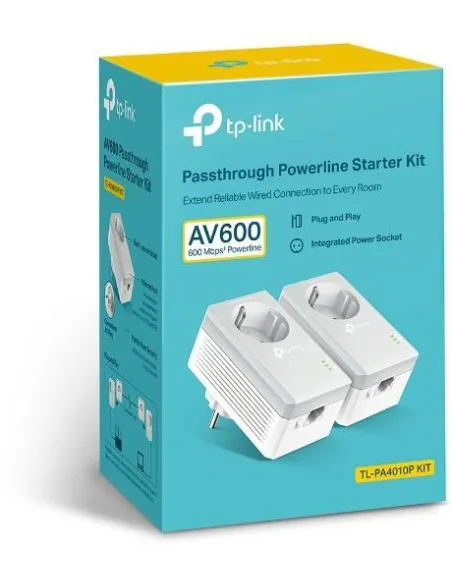 TP-Link TL-PA4010P KIT PLC Powerline Red Eléctrica AV600 Enchufe Integrado 2 Unidades