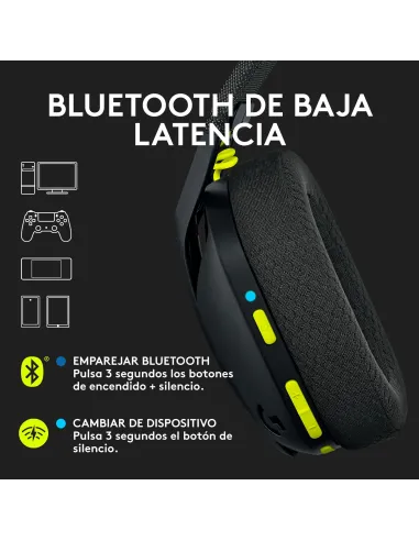 Logitech G435 LIGHTSPEED Auriculares Gaming Inalámbricos Negros