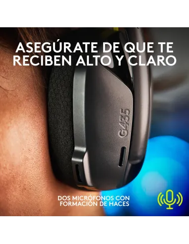 Logitech G435 LIGHTSPEED Auriculares Gaming Inalámbricos Negros
