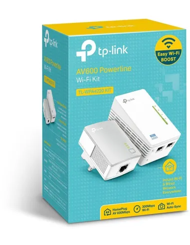 TP-Link TL-WPA4220 KIT PLC Powerline Red Eléctrica AV600 + WiFi 4 N300 2 Unidades