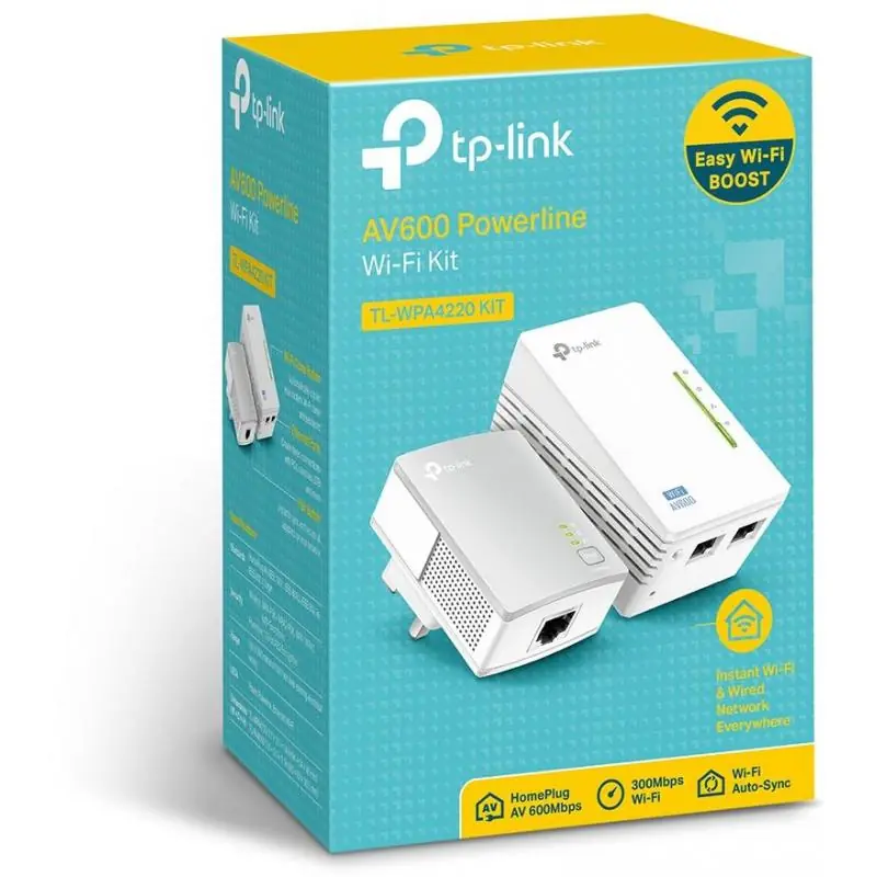 TP-Link TL-WPA4220 KIT PLC Powerline Red Eléctrica AV600 + WiFi 4 N300 2 Unidades