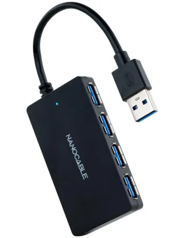 Nanocable 10.16.4403 HUB USB-A 3.0 a USB-A 3.0 4 Puertos 15 cm Negro
