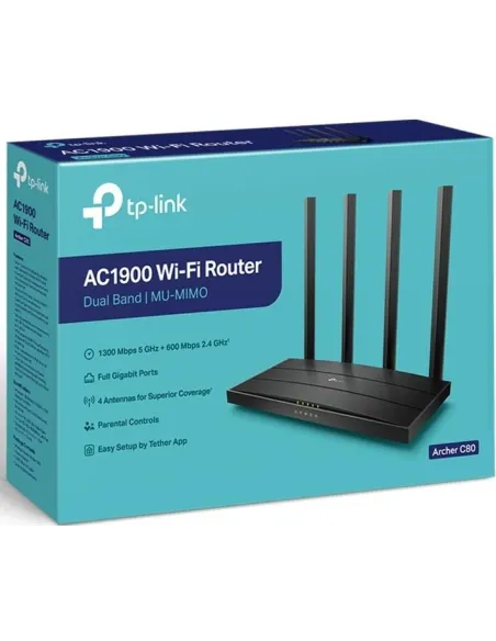 TP-Link Archer C80 Router MU-MIMO Wifi 5 5 Puertos Ethernet AC1900