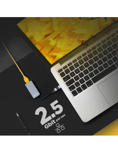 Aisens A109-0710 Conversor USB 3.2 Gen1 USB-A+USB-C a Ethernet 2.5G 10/100/1000/2500 Mbps 15cm Gris