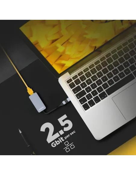 Aisens A109-0710 Conversor USB 3.2 Gen1 USB-A+USB-C a Ethernet 2.5G 10/100/1000/2500 Mbps 15cm Gris