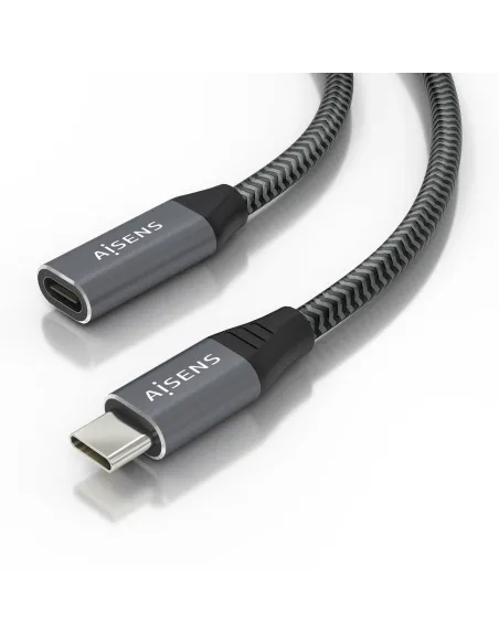 Aisens A107-0761 Cable USB-C 3.2 GEN 2x2 Macho/Hembra 1.5m Gris