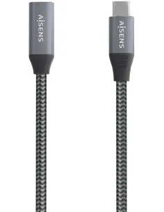 Aisens A107-0761 Cable USB-C 3.2 GEN 2x2 Macho/Hembra 1.5m Gris-CABL59163