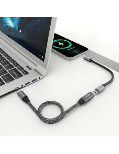 Aisens A107-0761 Cable USB-C 3.2 GEN 2x2 Macho/Hembra 1.5m Gris