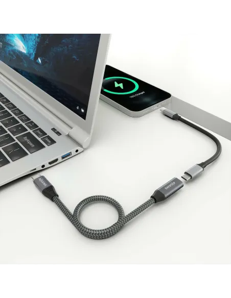 Aisens A107-0761 Cable USB-C 3.2 GEN 2x2 Macho/Hembra 1.5m Gris