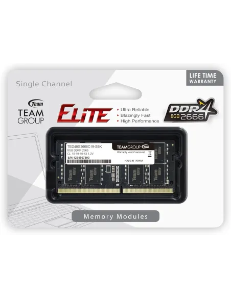 Team Group Elite SO-DIMM DDR4 2666MHz 8GB CL19 Negro