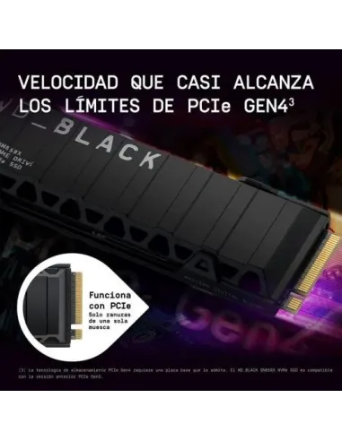 Western Digital Black SN850X SSD 1TB M.2 2280 PCIe Gen4 NVMe con Disipador Térmico