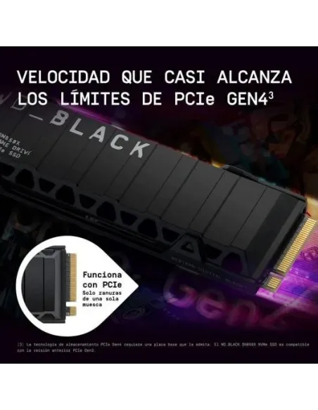 Western Digital Black SN850X SSD 1TB M.2 2280 PCIe Gen4 NVMe con Disipador Térmico