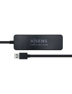 Aisens A106-0399 HUB USB-A 3.0 a USB-A 3.0 4 Puertos 30 cm Negro-DATA49497