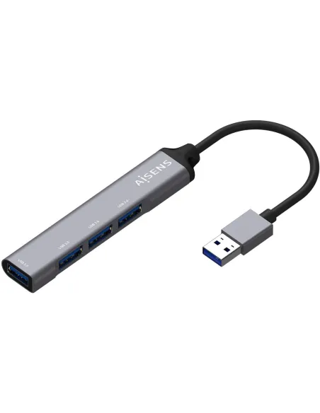 Aisens A106-0540 HUB USB 3.0 a USB-A 3.0 4 Puertos 10 cm Gris