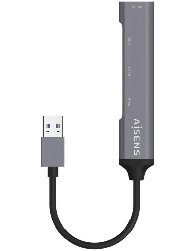 Aisens A106-0540 HUB USB 3.0 a USB-A 3.0 4 Puertos 10 cm Gris