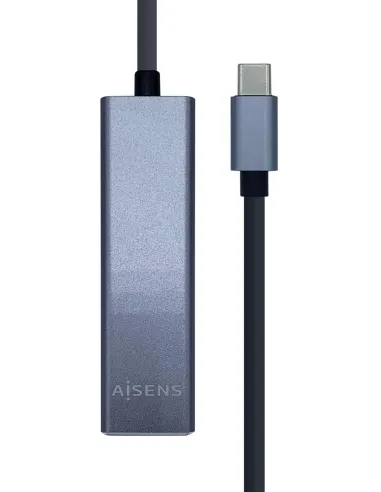 Aisens A109-0396 HUB USB-C 3.0 a USB-A 3.0 3 Puertos/RJ-45 15 cm Gris