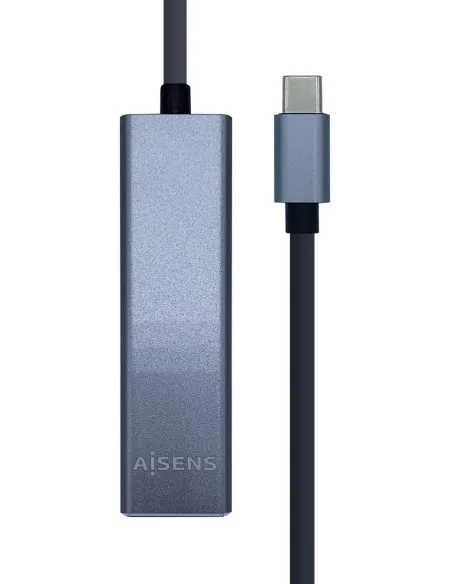 Aisens A109-0396 HUB USB-C 3.0 a USB-A 3.0 3 Puertos/RJ-45 15 cm Gris
