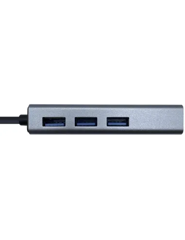 Aisens A109-0396 HUB USB-C 3.0 a USB-A 3.0 3 Puertos/RJ-45 15 cm Gris
