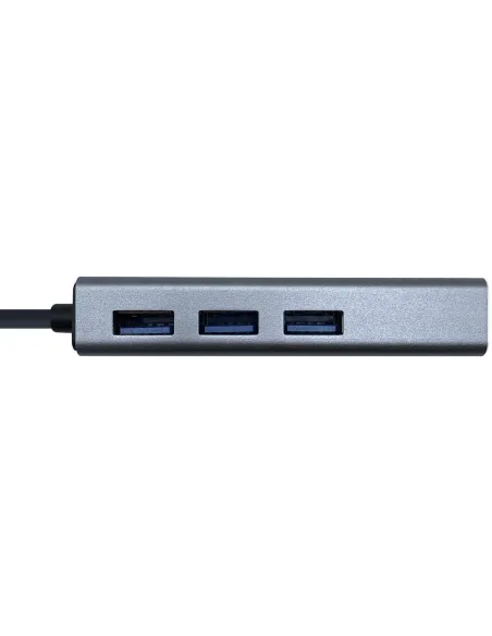 Aisens A109-0396 HUB USB-C 3.0 a USB-A 3.0 3 Puertos/RJ-45 15 cm Gris