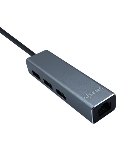 Aisens A109-0396 HUB USB-C 3.0 a USB-A 3.0 3 Puertos/RJ-45 15 cm Gris