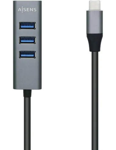 Aisens A109-0508 HUB USB-C 3.0 a USB-A 3.0 4 Puertos 10 cm Gris