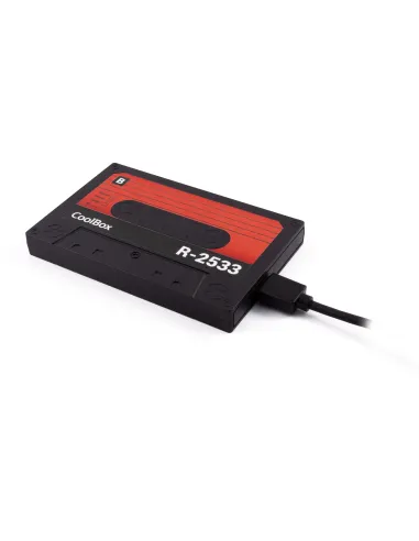 CoolBox SlimChase R-2533 Caja Externa para Disco Duro HDD/SSD 2.5" Retro Negra y Roja