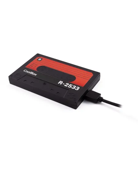 CoolBox SlimChase R-2533 Caja Externa para Disco Duro HDD/SSD 2.5" Retro Negra y Roja