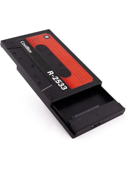CoolBox SlimChase R-2533 Caja Externa para Disco Duro HDD/SSD 2.5" Retro Negra y Roja