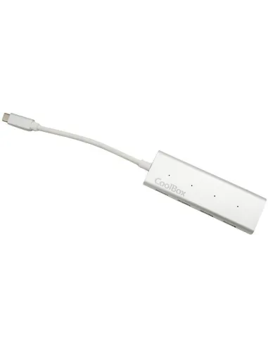 CoolBox COO-HUC4U3 Hub USB-C a USB-A 3.0 4 Puertos Blanco