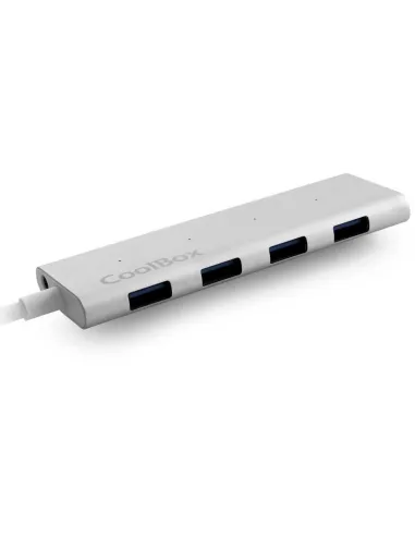 CoolBox COO-HUC4U3 Hub USB-C a USB-A 3.0 4 Puertos Blanco