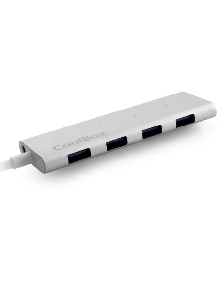CoolBox COO-HUC4U3 Hub USB-C a USB-A 3.0 4 Puertos Blanco