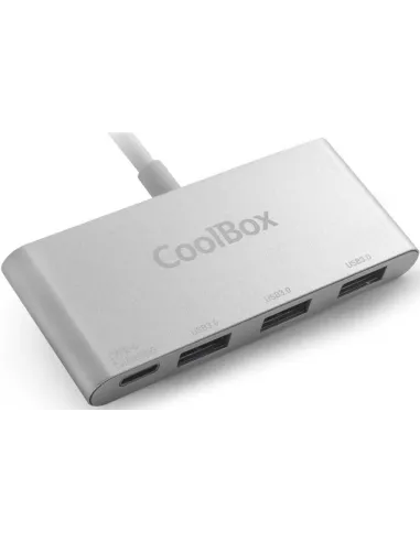 CoolBox COO-HUC3U3PD Hub USB-C a USB-A 3.0/USB-C 4 Puertos Blanco